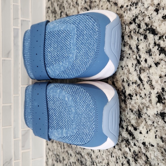 Blue & White Orthofeet Iris Stretch Knit Mule Slip-On Shoes sz 10.5 B 72022 - Picture 2 of 6